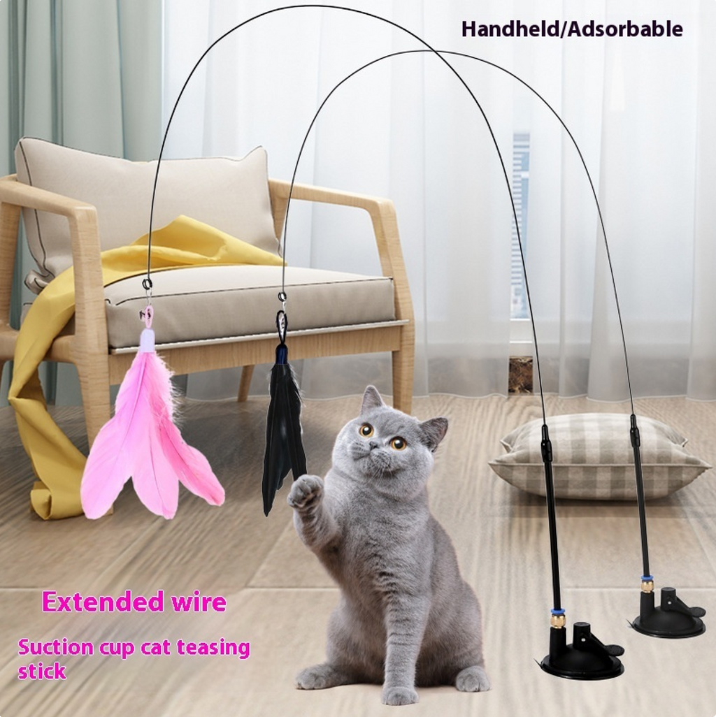 PounceStick Suction Cup Cat Teaser